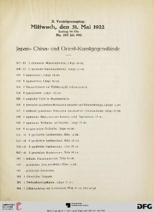 II. Versteigerungstag (Nr. 527-992)
