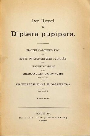 Der Rüssel der Diptera pupipara