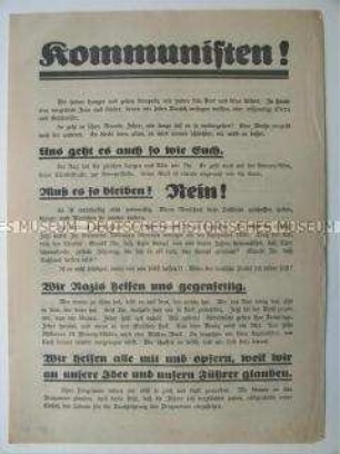 Flugschrift mit dem Programm der NSDAP und Werbung für die Preußische Landtagswahl