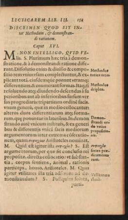 Discrimen Quod Sit Inter Methodum, et demonstrandi rationem. Caput XVI.