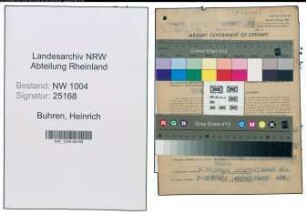 Entnazifizierung Heinrich Buhren , geb. 22.03.1905 (Wachmann)