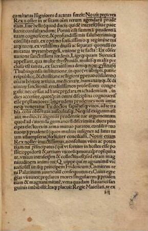Carmen heroicum hecatostichon ad principem Eberardum Wirtenbergensem cum explanatione : mit Brief an Eberhard im Bart, Herzog von Württemberg, Speyer 1.8.1495, von Friedrich von Nippenburg