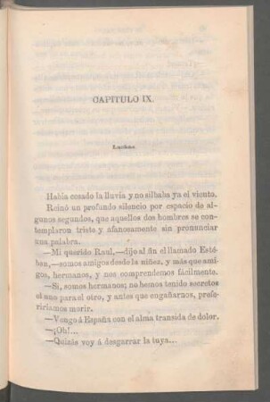 Capítulo IX. - Luchas.
