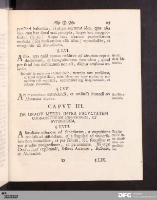 Capvt III. De Gradv Medio Inter Facvltatem Cognoscitivam Inferiorem, Et Svperiorem.