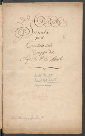 Sonaten; cemb; E-Dur; H 213; Wq 65/46
