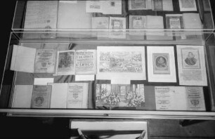 Konstanz: Ausstellung des Instituts für Reformations- und Kirchengeschichte der böhmischen Länder, Vitrinen mit Schriften