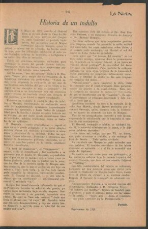 Historia de un indulto