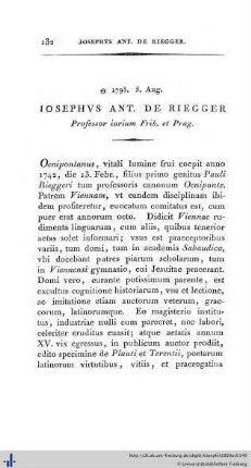 Iosephus Antonius de Riegger.