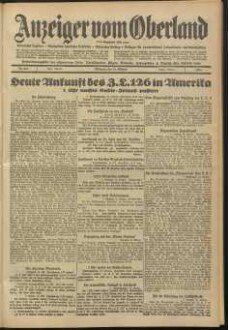 Anzeiger vom Oberland : Tageszeitung für das Oberamt Biberach und die Stadtgemeinde Biberach