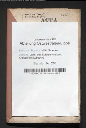Erblasser: Baxmeyer, Marie Agnese, geb. Baumann: