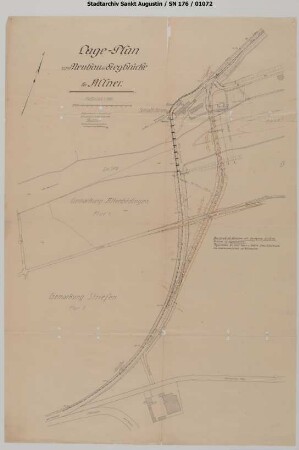 Brücke B, Siegbrücke bei Allner (neu): Lageplan mit alter und neuer Siegbrücke (Siegbrücke (alt))