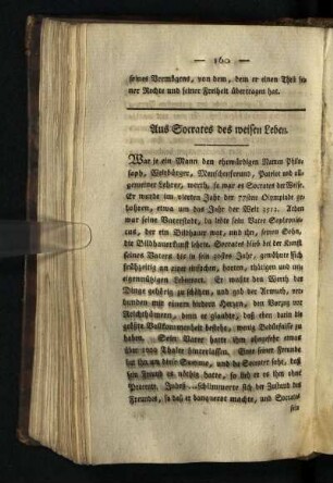 Aus Socrates des weisen Leben