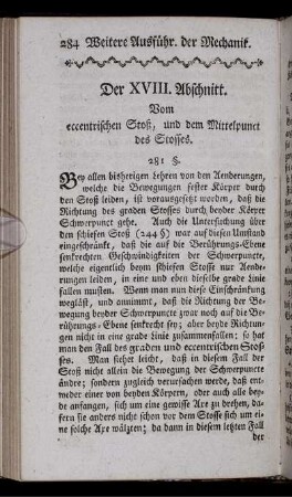 Der XVIII. Abschnitt.