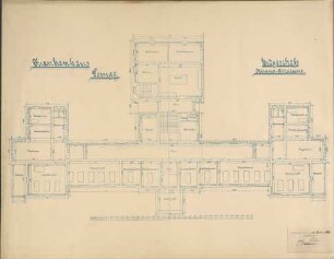 Krankenhaus Lemgo Erdgeschoss Männer-Abteilung Bauplan Juni 1899