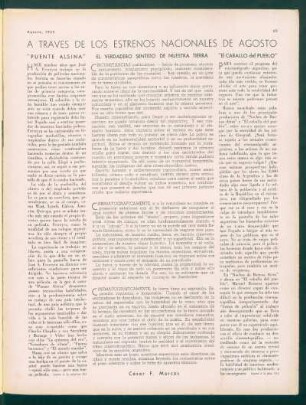 A través de los estrenos nacionles de agosto