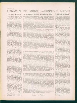 A través de los estrenos nacionles de agosto