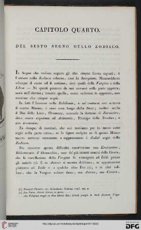 Capitolo quarto: Del sesto segno dello zodiaco