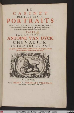 [Titelblatt mit Druckermarke von Henricus & Cornelius Verdussen]