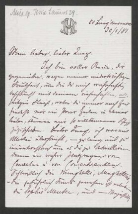 Brief an Hans von Bülow : 30.01.1881
