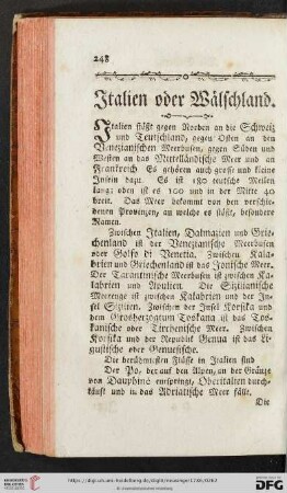 Italien oder Wälschland