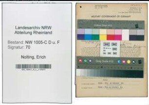 Entnazifizierung Erich Nolting , geb. 28.09.1899 (Oberfeuerwehrmann)