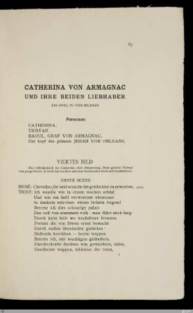 Catherina von Armagnac und ihre beiden Liebhaber : ein Spiel in vier Bildern / Karl Gustav Vollmöller