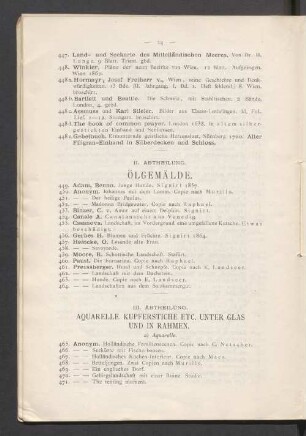 II. Abtheilung. Ölgemälde