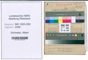 Entnazifizierung Albert Schmeier , geb. 14.04.1896 (Bahnsekretaer)