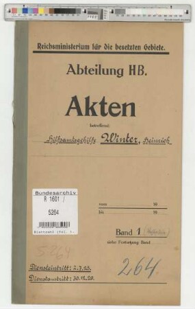 Winler, Heinrich, geb. 10.3.1888, Hilfsamtsgehilfe