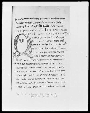 Epistolar — Initiale Q, Folio 91recto
