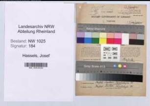 Entnazifizierung Josef Hassels , geb. 03.11.1881 (Arbeiter)