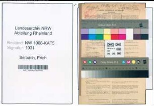 Entnazifizierung Erich Selbach , geb. 25.07.1905 (Rechtsanwalt)