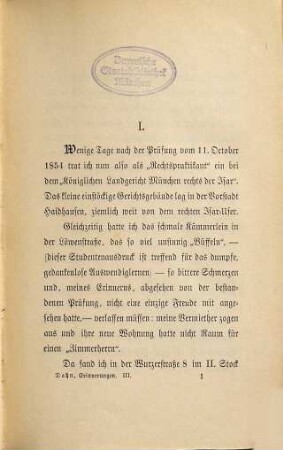 Erinnerungen, 3. Die letzten Münchener Jahre (1854 - 1863)
