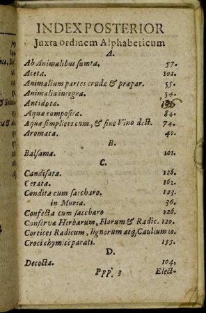 Index Posterior Juxta ordinem Alphabeticum.