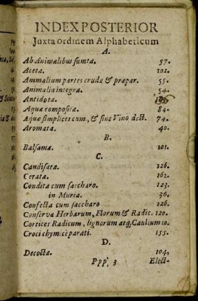 Index Posterior Juxta ordinem Alphabeticum.