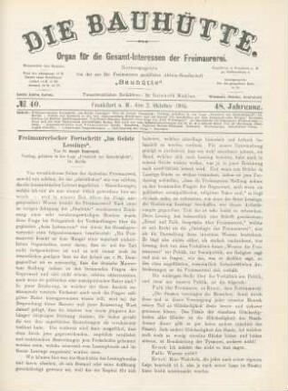 No. 40. Frankfurt a. M., den 7. Oktober 1905. 48. Jahrgang.