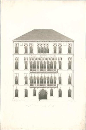 Zocher, Ernst; Venedig (Italien); "Palazzo Foscari" - Ansicht