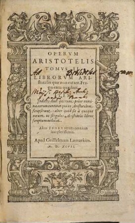 Aristotelus Tu Stageiritu Ta Sōzomena, 2,[1]