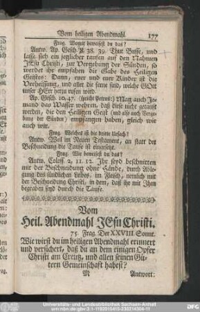 Vom Heil. Abendmahl Jesu Christi.