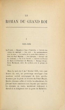 Le roman du grand roi Louis XIV. et Marie Mancini d'après des lettres et documents inédits