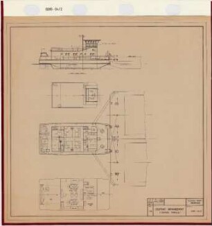 Coupling Arrangement (2 Barges Parallel), Scale 1:100, Rickmers Werft, Bremerhaven