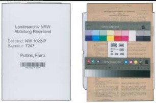 Entnazifizierung Franz Puttins , geb. 10.06.1920 (Verwaltungsangestellter)