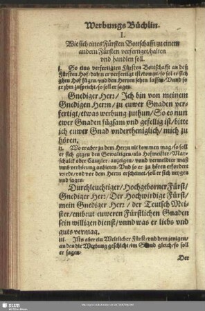 Werbungs Büchlin