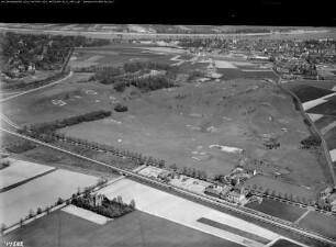 Köln-Marienburg, Golfplatz mit Blick auf Rodenkirchen