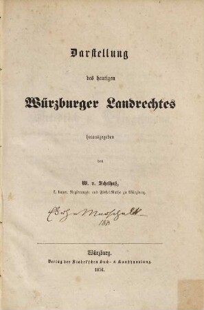Darstellung des heutigen Würzburger Landrechtes