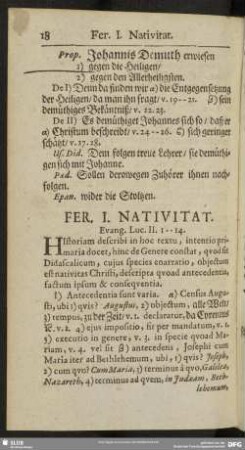 Fer. I. Nativitat. Evang. Luc. II. 1-14