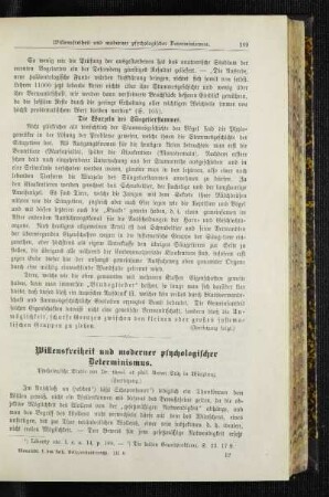 Willensfreiheit und moderner psychologischer Determinismus : psychologische Studie ; (Fortsetzung)