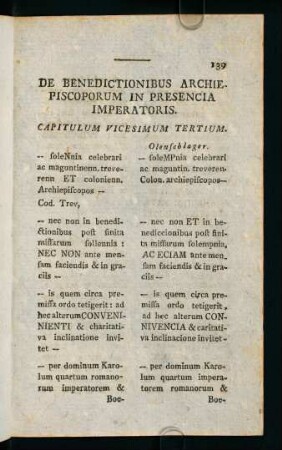 139-153, De Benedictionibus Archiepiscoporum In Presencia Imperatoris. Capitulum Vicesimum Tertium.