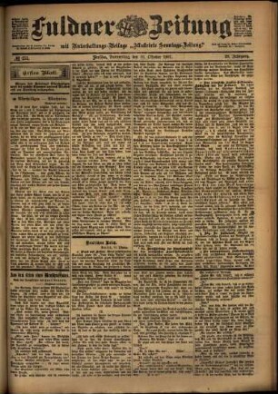 Erste Ausgabe vom Donnerstag, den 31. Oktober 1901.
