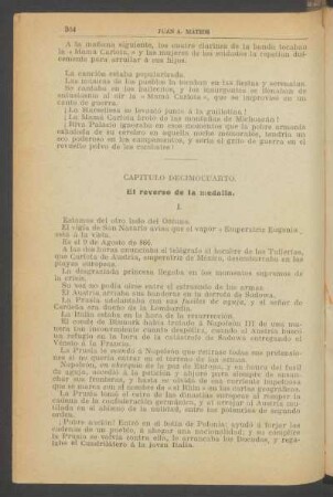 Capítulo décimocuarto. - El reverso de la medalla.